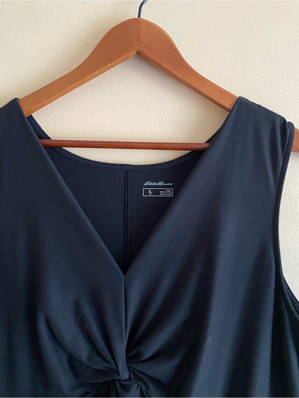 Eddie Bauer Travex Aster Tie the Knot Dress Woman 2XL Black Sleeveless Office - Picture 5 of 11